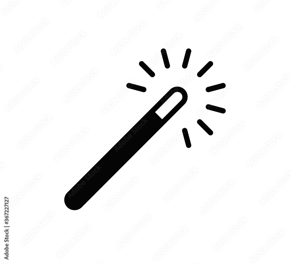 Magic stick icon vector logo design template Magic stick icon vector logo design template