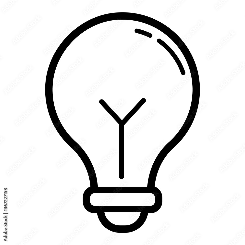 Lightbulb Flat Icon Isolated On White Background Lightbulb Flat Icon Isolated On White Background