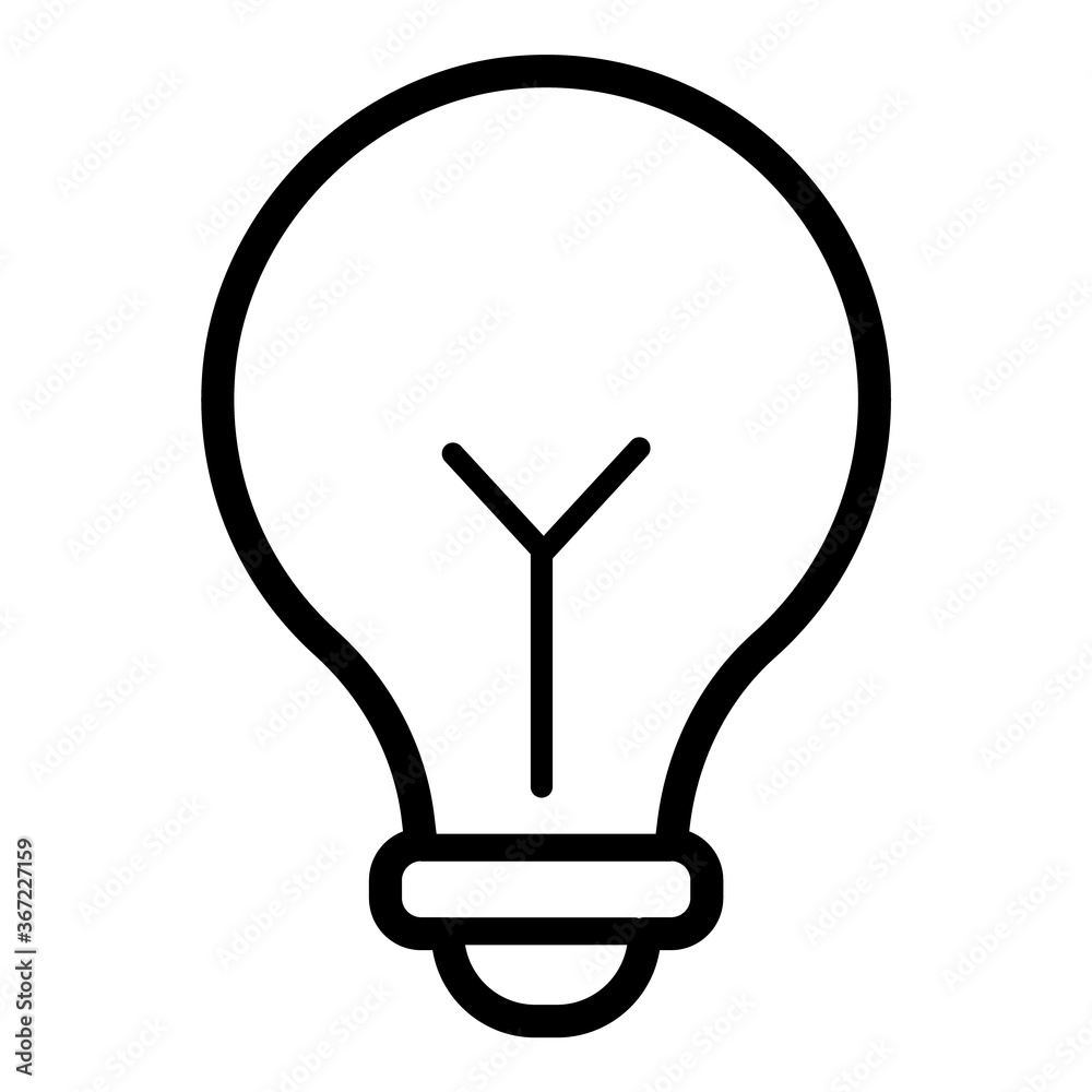 Lightbulb Flat Icon Isolated On White Background Lightbulb Flat Icon Isolated On White Background