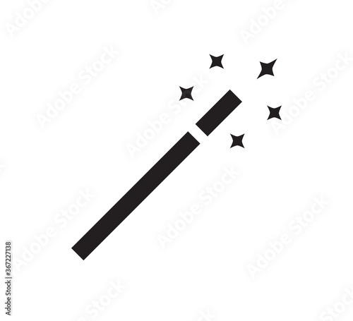 Magic stick icon vector logo design template