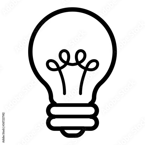 Lightbulb Flat Icon Isolated On White Background