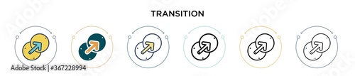 Transition icon in filled, thin line, outline and stroke style. Vector illustration of two colored and black transition vector icons designs can be used for mobile, ui, web