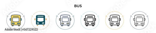 Fotografia Bus icon in filled, thin line, outline and stroke style