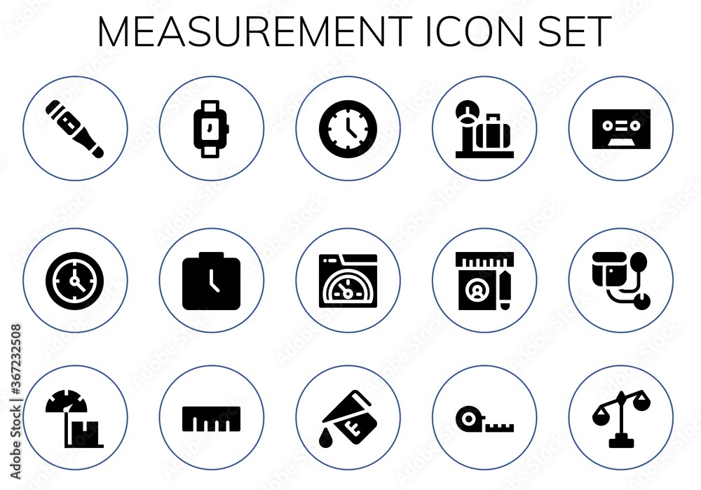 Modern Simple Set of measurement Vector filled Icons