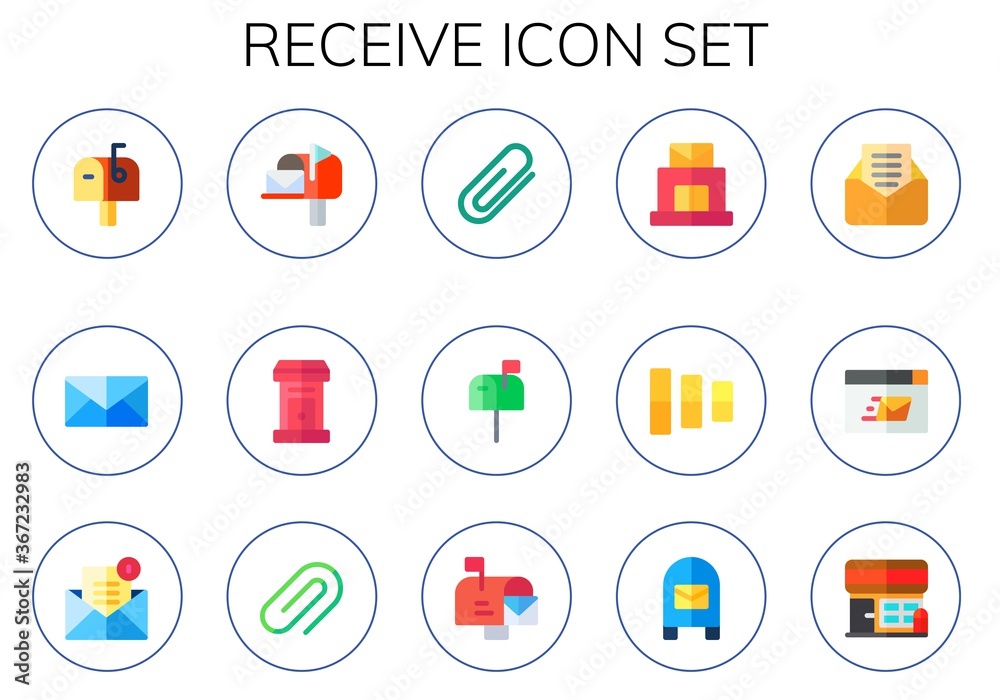 receive icon set