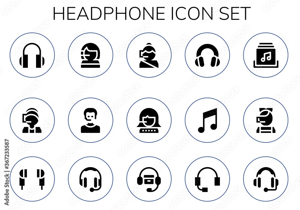Modern Simple Set of headphone Vector filled Icons Modern Simple Set of headphone Vector filled Icons