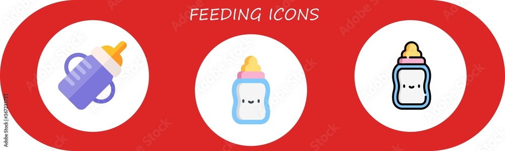 Fototapeta premium Modern Simple Set of feeding Vector flat Icons