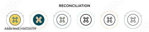 Reconciliation icon in filled, thin line, outline and stroke style. Vector illustration of two colored and black reconciliation vector icons designs can be used for mobile, ui, web