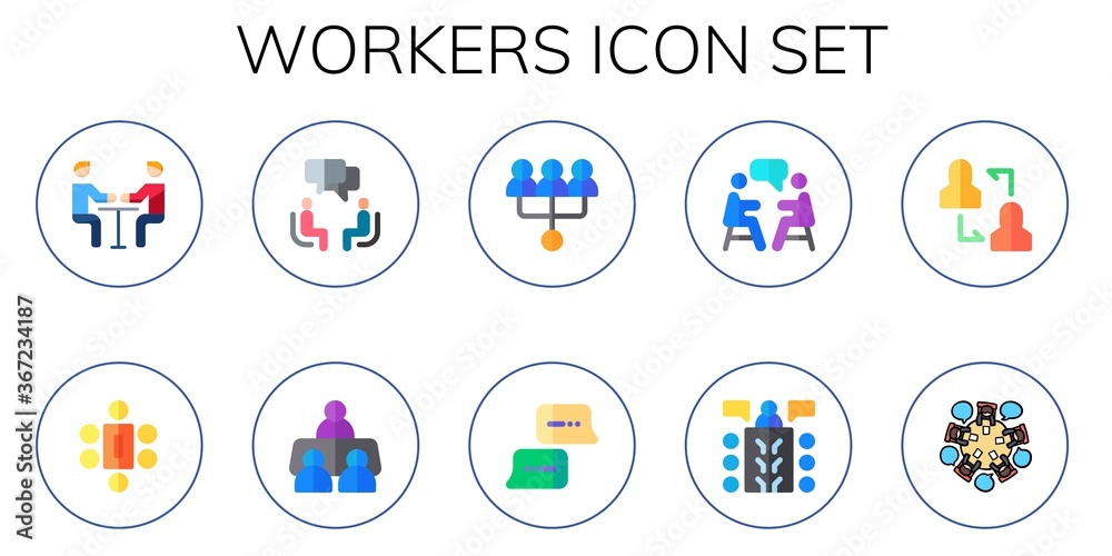Modern Simple Set of workers Vector flat Icons