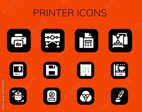 printer icon set