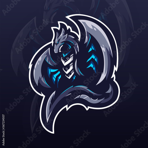 Dragon e-sports team logo template