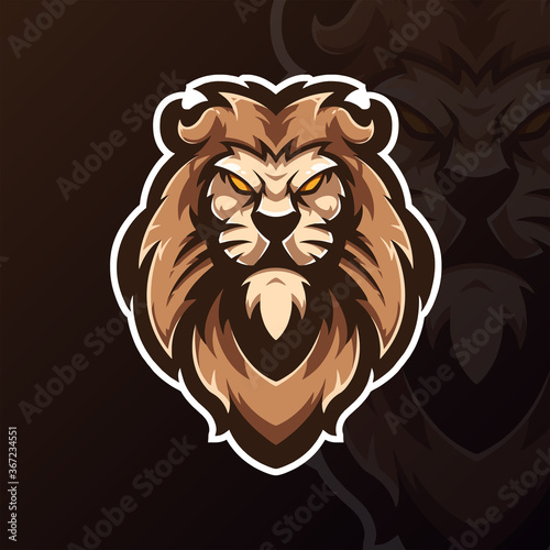 Lion e-sports team logo template