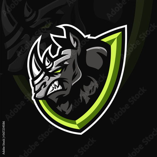 Rhino e-sports team logo template