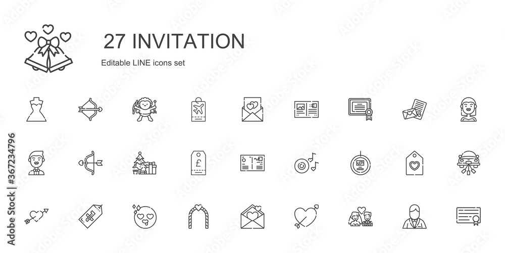 invitation icons set invitation icons set