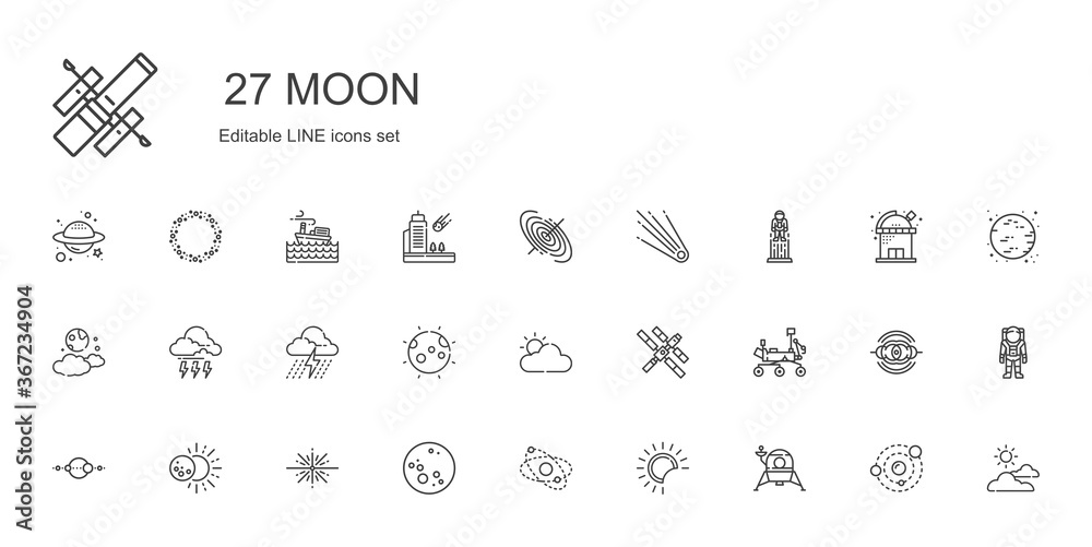 moon icons set