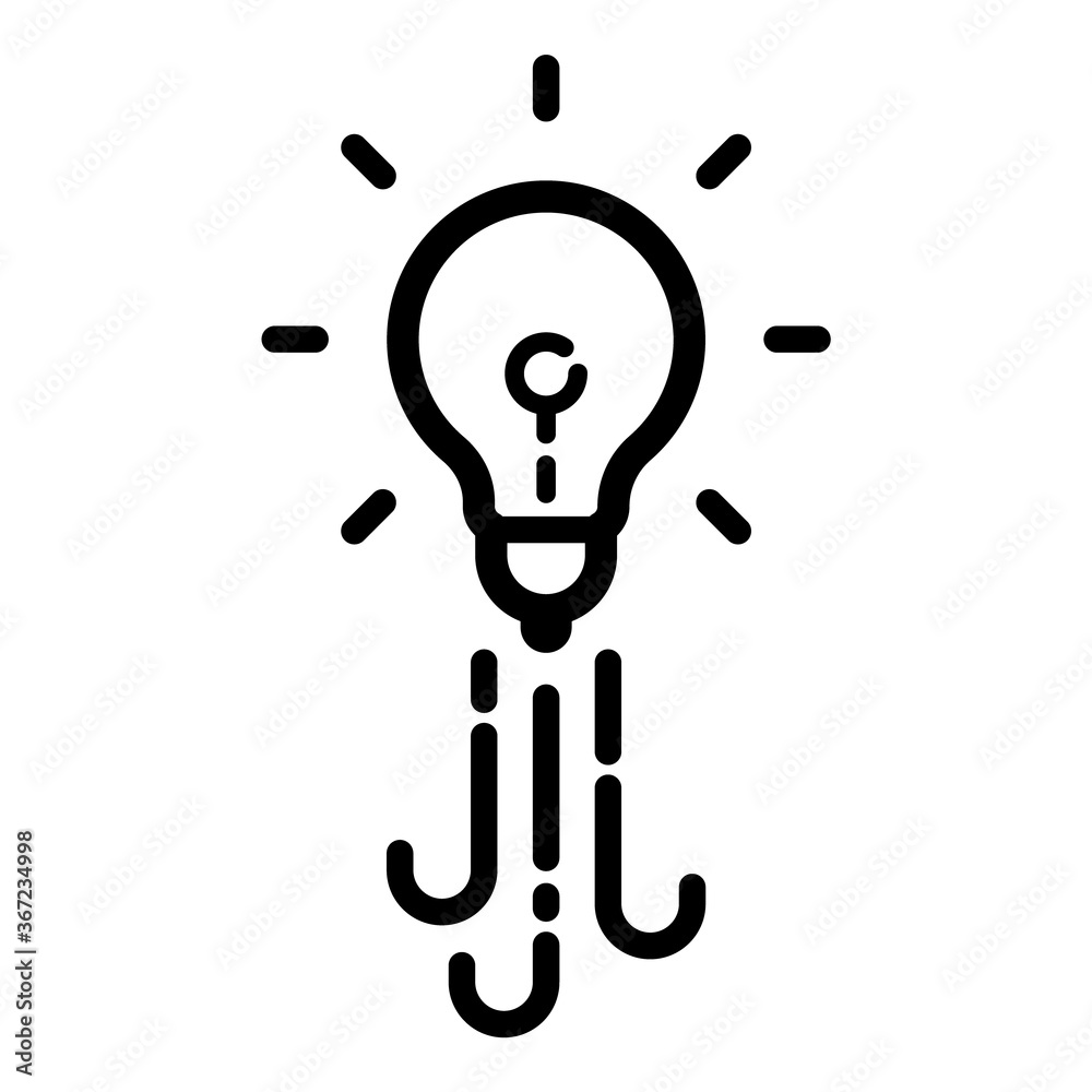 Rocket Idea Flat Icon Isolated On White Background Rocket Idea Flat Icon Isolated On White Background