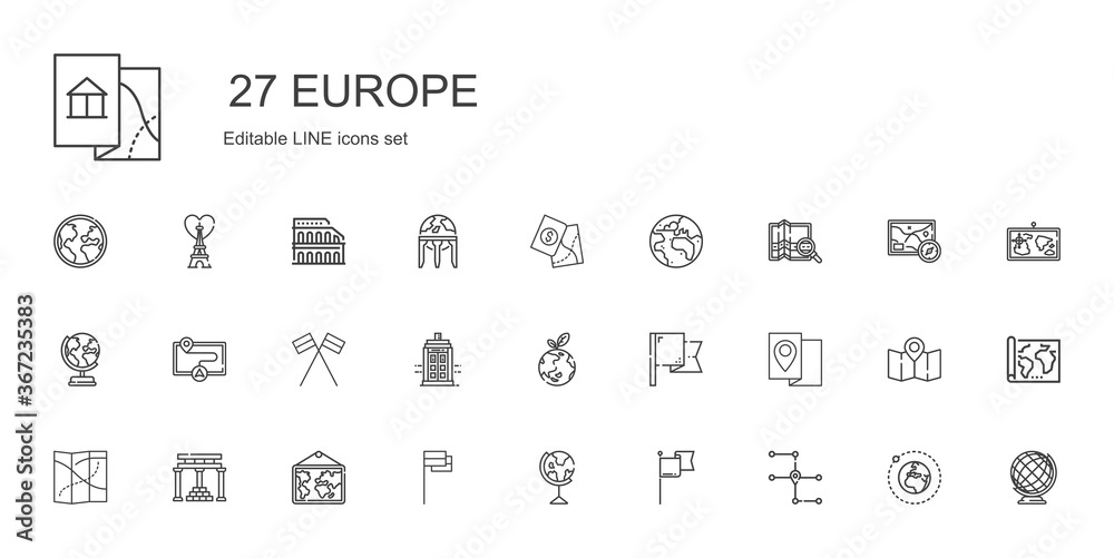 europe icons set europe icons set