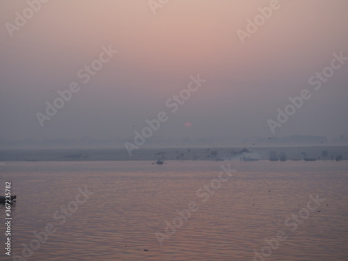 The Ganges River in the morning, Varanasi, Uttarpradesh, North India, India © Mithrax