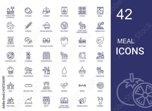 meal icons set