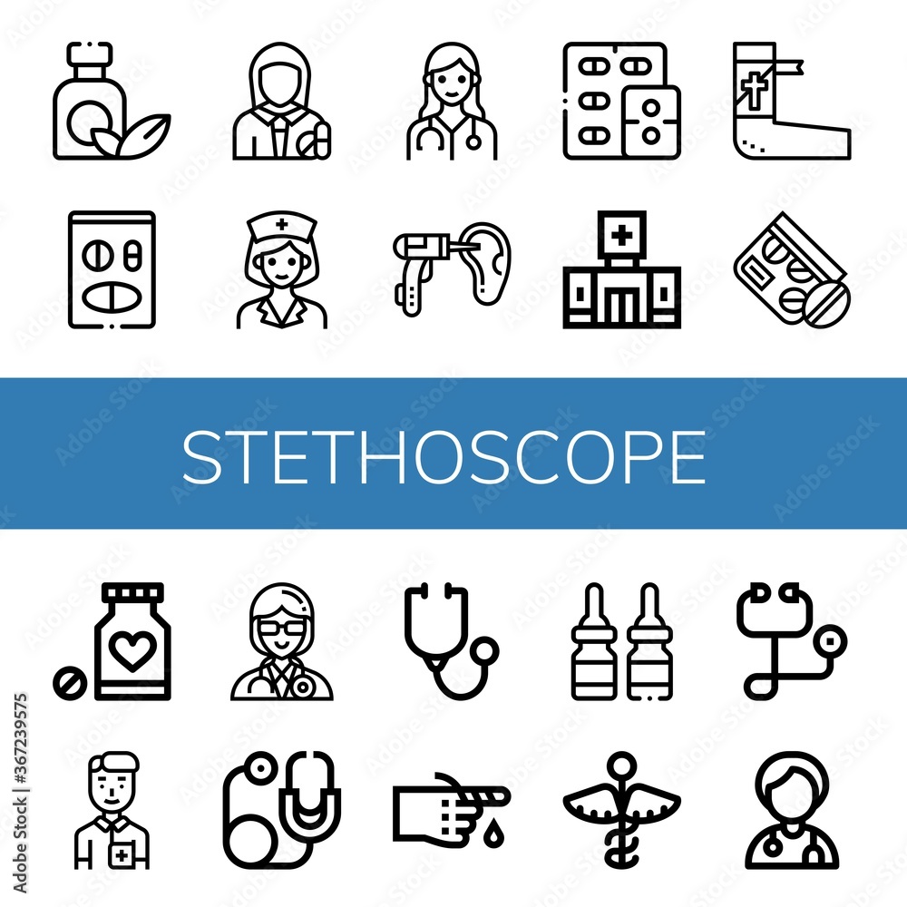 stethoscope icon set stethoscope icon set