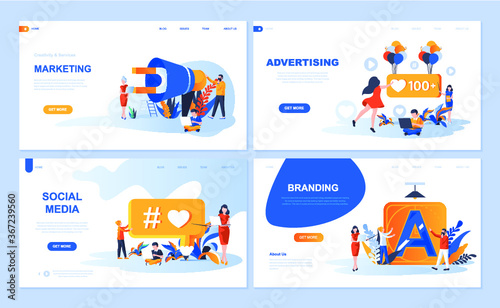 illustration, website, web, template, vector, page, flat, landing, banner, concept, background