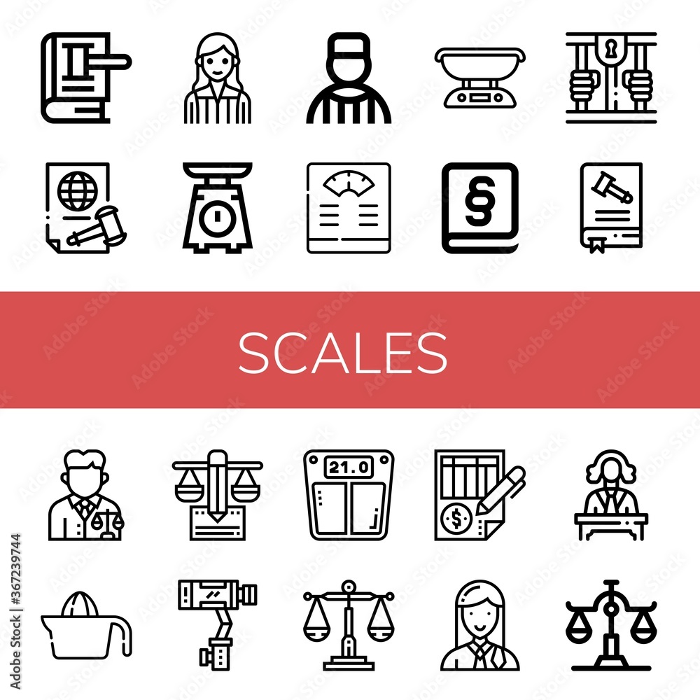 scales simple icons set scales simple icons set