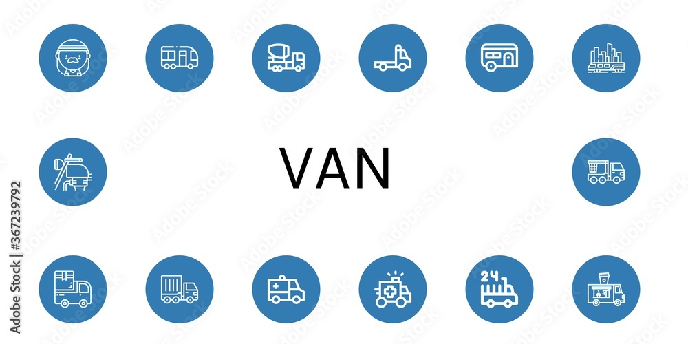 van icon set van icon set
