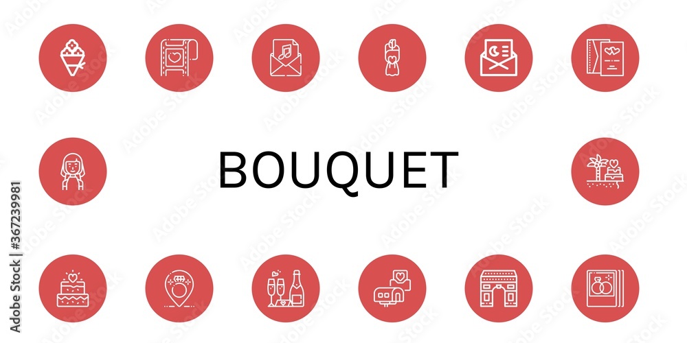 bouquet icon set bouquet icon set
