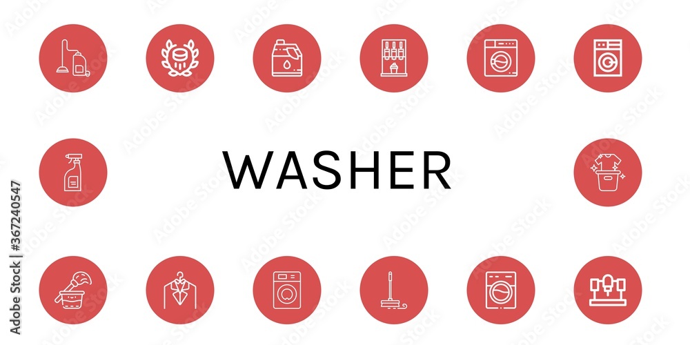 washer icon set washer icon set