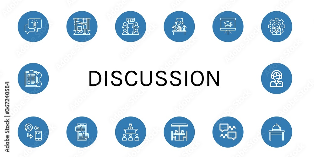 Set of discussion icons Set of discussion icons