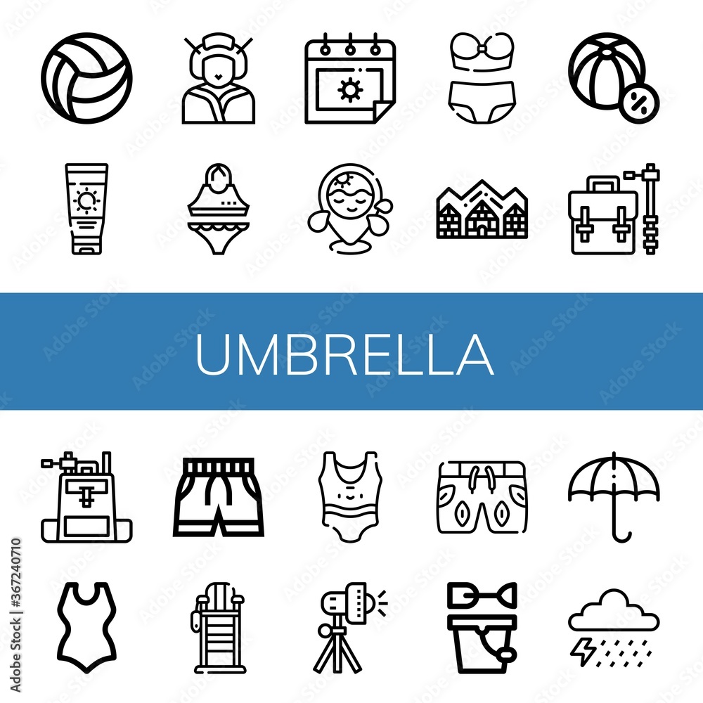 Fototapeta premium umbrella icon set