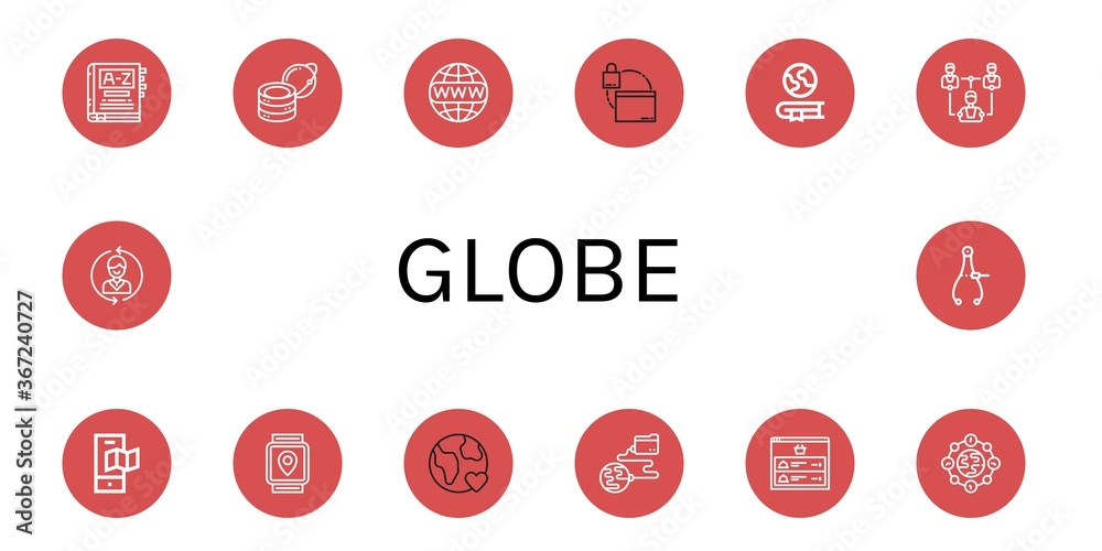 globe simple icons set globe simple icons set