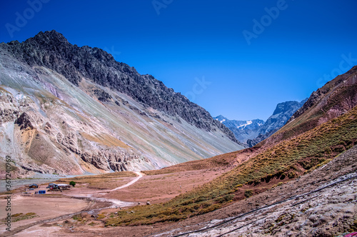road and valley in the Andes