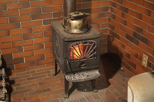 old stove with fireplace