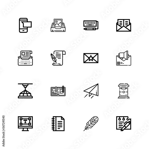 Editable 16 letter icons for web and mobile