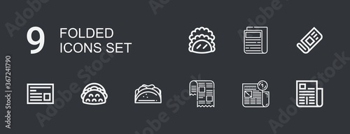 Editable 9 folded icons for web and mobile