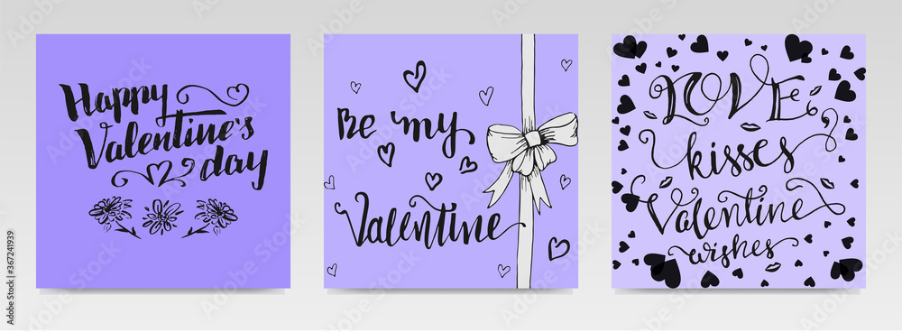 Valentine quotes letter typography set illustration. Valentine quotes letter typography set illustration.