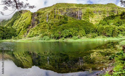 Fototapeta Naklejka Na Ścianę i Meble -  Poço Ribeira do Ferreiro - Waterfalls, Flores Island, Açores (Azores), Portugal