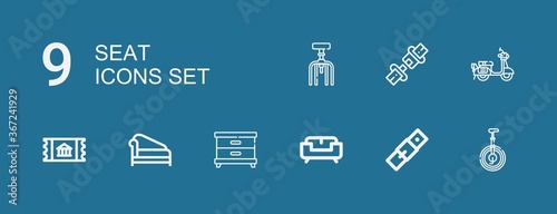 Editable 9 seat icons for web and mobile