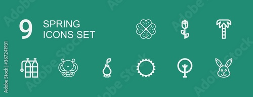 Editable 9 spring icons for web and mobile