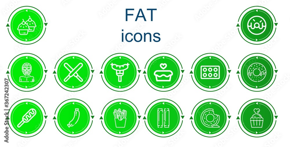 Editable 14 fat icons for web and mobile Editable 14 fat icons for web and mobile