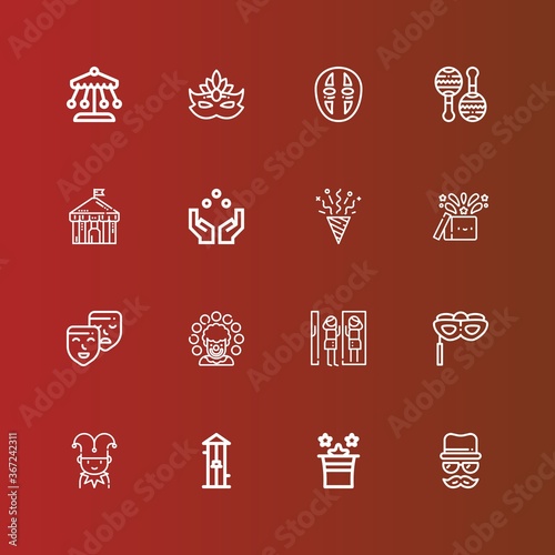 Editable 16 carnival icons for web and mobile