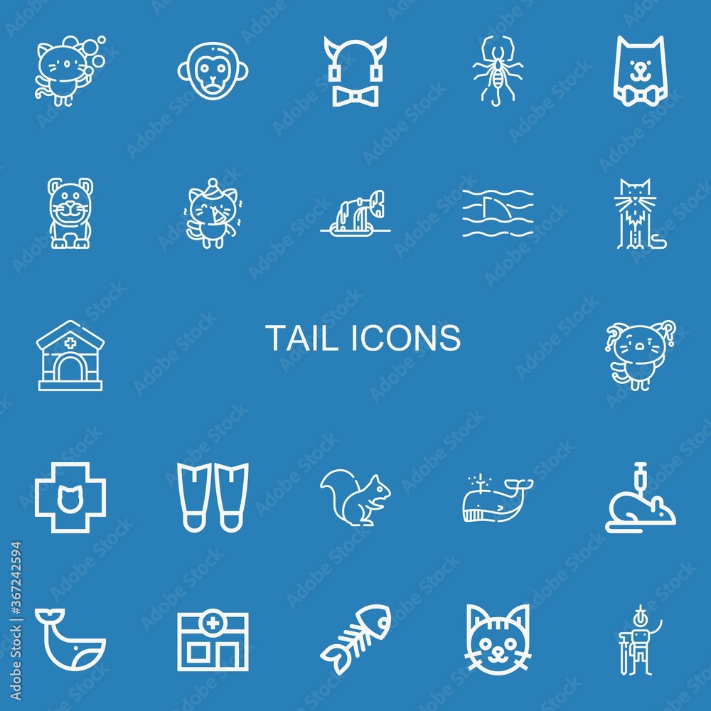 Editable 22 tail icons for web and mobile Editable 22 tail icons for web and mobile