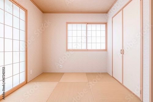 Empty Japanese-style bedroom in new Japanese house