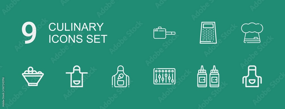 Editable 9 culinary icons for web and mobile Editable 9 culinary icons for web and mobile