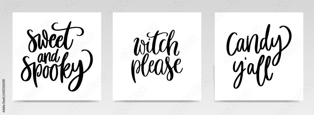Halloween quotes letter typography set illustration. Halloween quotes letter typography set illustration.