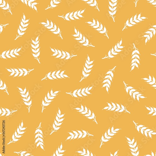 seamless pattern with wheat floral vector 