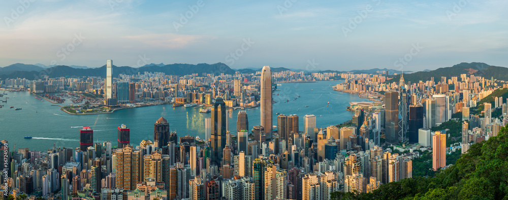 Obraz premium Hong Kong Victoria Harbour at Sunset