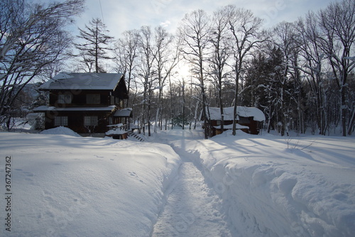 house in the snow