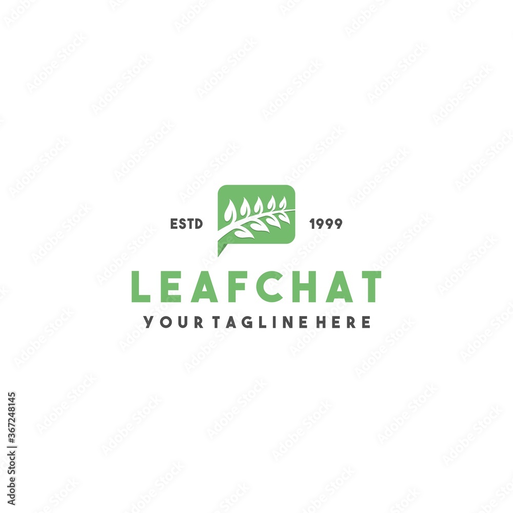 Creative leaf chat logo design Creative leaf chat logo design